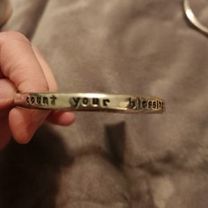 Pewter quote bangle